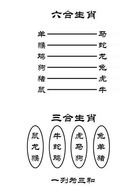 婚配三合六合|十二生肖三合、六合、相冲详解